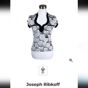 Joseph Ribkoff Black and White Women's Top Elevated Basic Womens Size 8